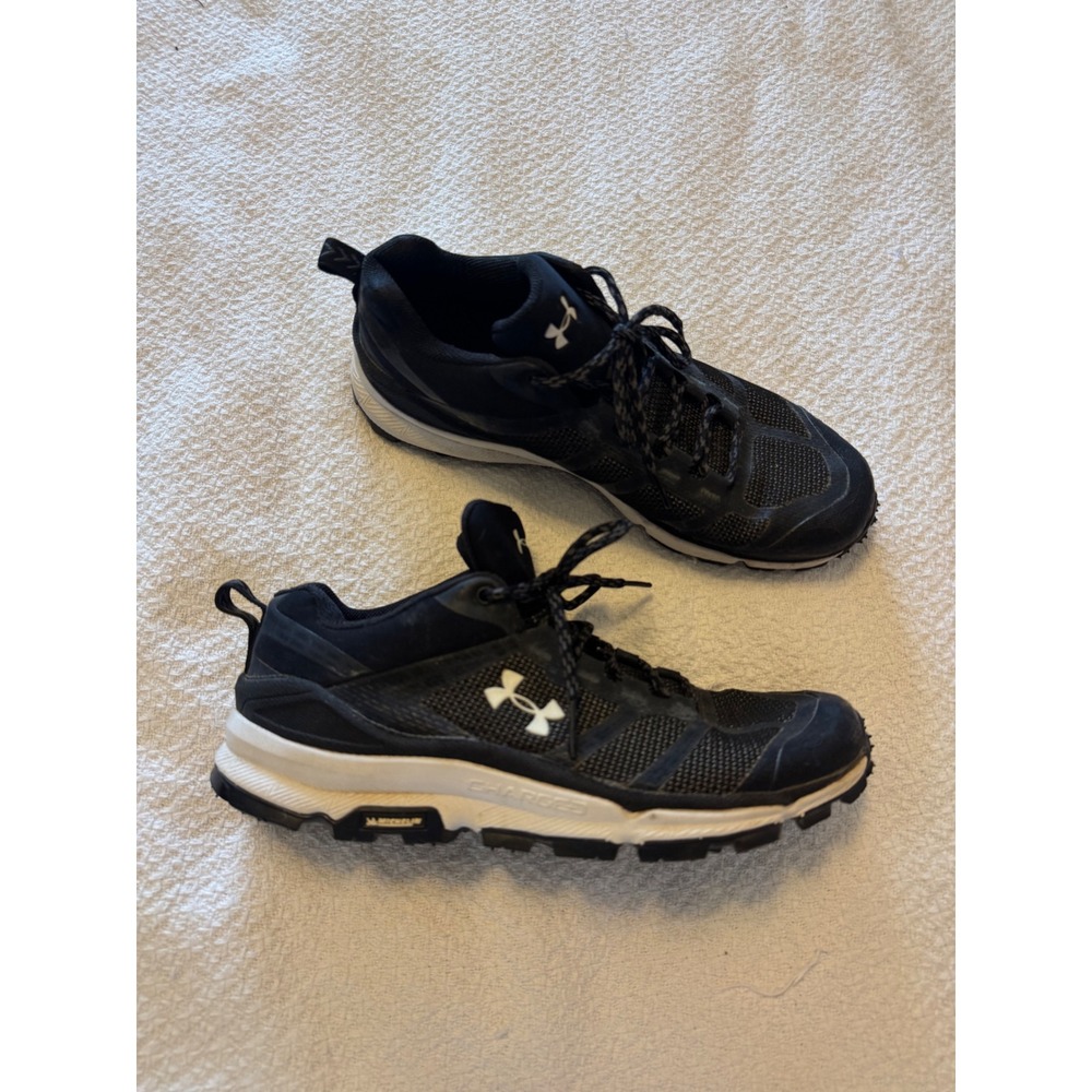 Under Armour Charged Toccoa Trail Running Shoes Black White 1297222-001 Mens 9